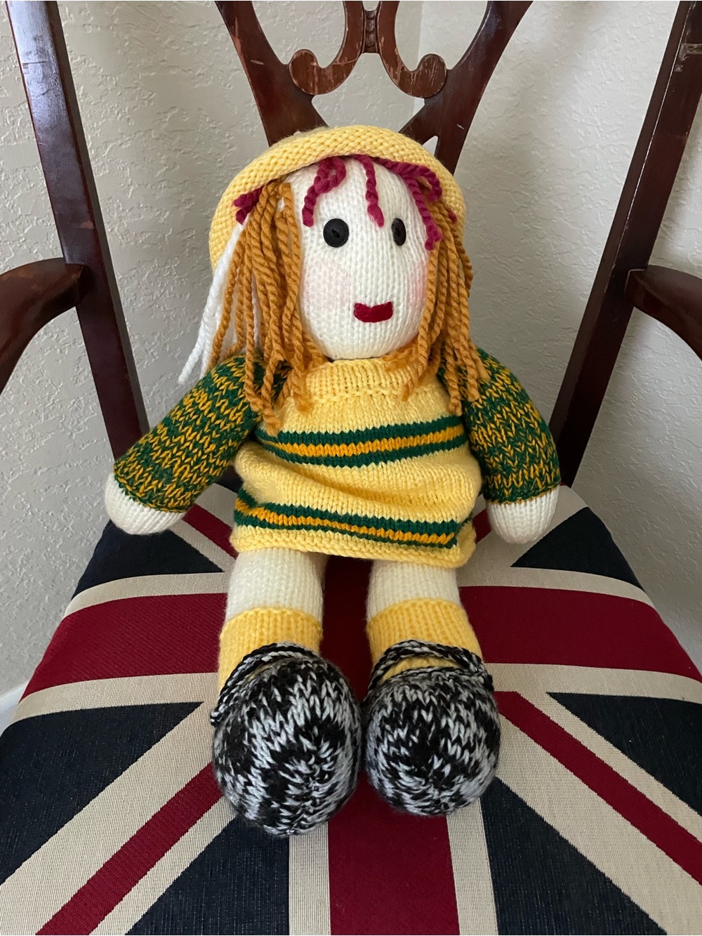 Handmade Hand knitted floppy doll